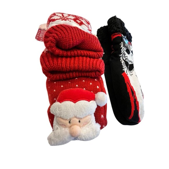 Christmas Socks Thick Armomasoles Santa and Nightmare before Christmas 2 pr - Picture 6 of 9